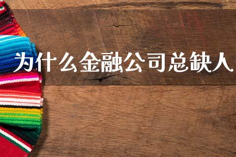 为什么金融公司总缺人_https://wap.lxcailiao.com_融资担保_第1张