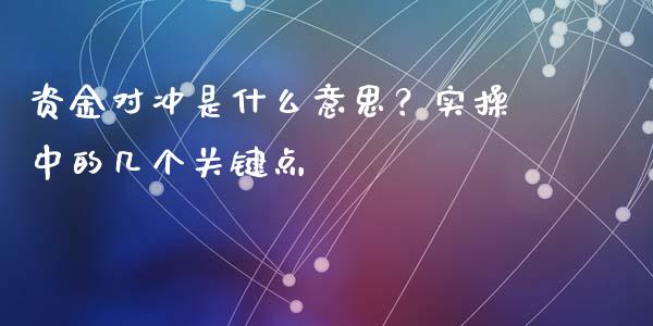 资金对冲是什么意思？实操中的几个关键点_https://wap.lxcailiao.com_融资担保_第1张