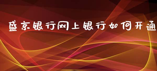 盛京银行网上银行如何开通_https://wap.lxcailiao.com_金融监管_第1张