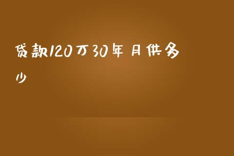 贷款120万30年月供多少_https://wap.lxcailiao.com_财务管理_第1张