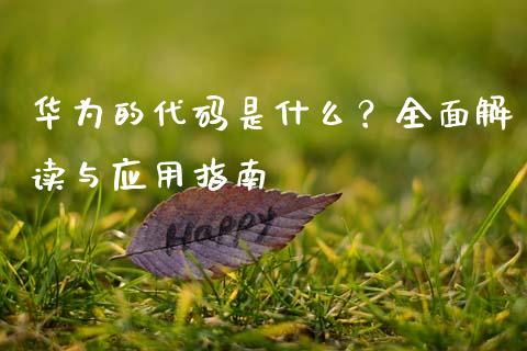 华为的代码是什么?全面解读与应用指南_融资担保_第1张_金融监管_融资担保_财务管理_股权投资 华为的代码是什么?全面解读与应用指南_https://wap.lxcailiao.com_融资担保_第1张