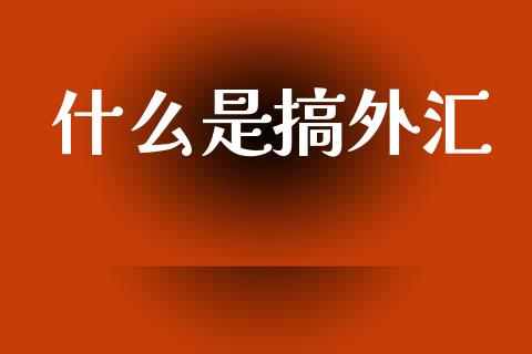 什么是搞外汇_https://wap.lxcailiao.com_股权投资_第1张