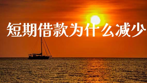 短期借款为什么减少_https://wap.lxcailiao.com_金融监管_第1张