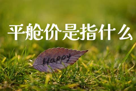 平舱价是指什么_https://wap.lxcailiao.com_融资担保_第1张