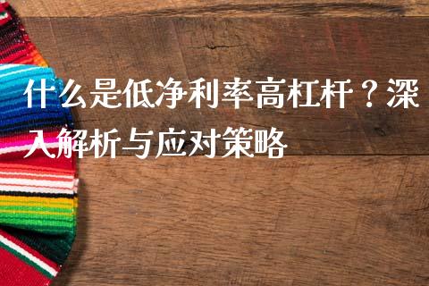 什么是低净利率高杠杆？深入解析与应对策略_https://wap.lxcailiao.com_融资担保_第1张