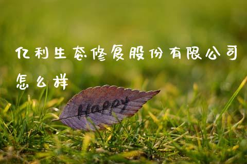 亿利生态修复股份有限公司怎么样_https://wap.lxcailiao.com_融资担保_第1张