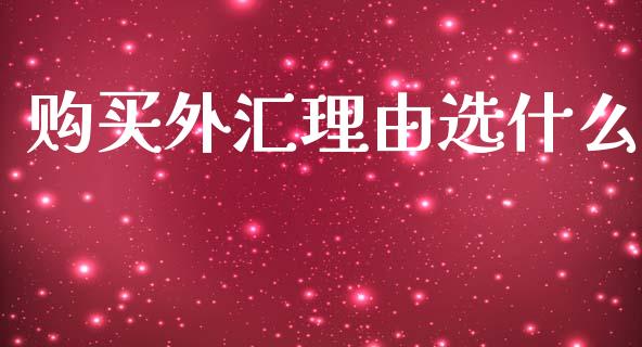 购买外汇理由选什么_https://wap.lxcailiao.com_财务管理_第1张