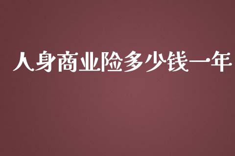 人身商业险多少钱一年_https://wap.lxcailiao.com_融资担保_第1张