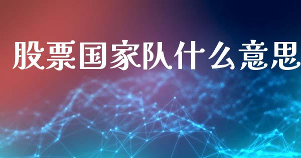 股票国家队什么意思_https://wap.lxcailiao.com_金融监管_第1张