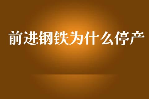 前进钢铁为什么停产_https://wap.lxcailiao.com_融资担保_第1张