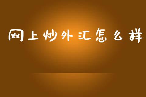 网上炒外汇怎么样_https://wap.lxcailiao.com_融资担保_第1张