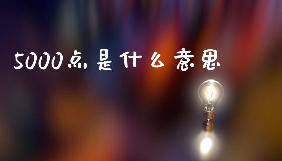 5000点是什么意思_https://wap.lxcailiao.com_股权投资_第1张