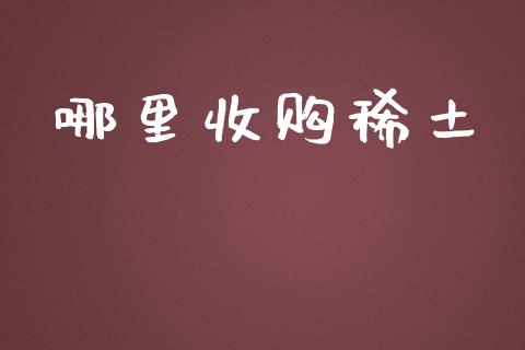 哪里收购稀土_https://wap.lxcailiao.com_财务管理_第1张