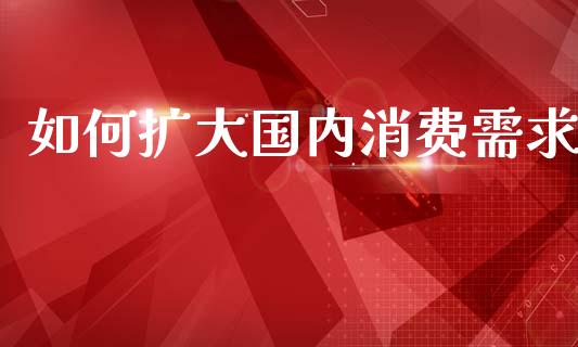 如何扩大国内消费需求_https://wap.lxcailiao.com_财务管理_第1张