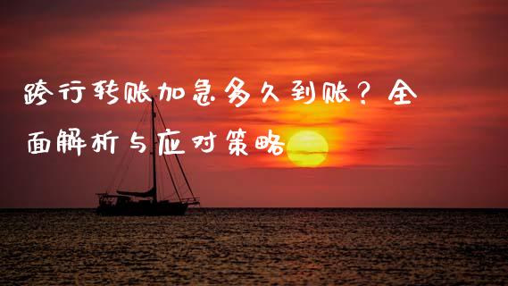 跨行转账加急多久到账？全面解析与应对策略_https://wap.lxcailiao.com_财务管理_第1张