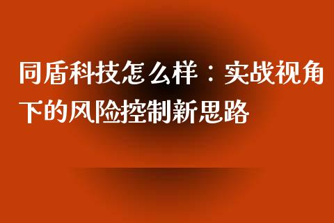 同盾科技怎么样：实战视角下的风险控制新思路_https://wap.lxcailiao.com_融资担保_第1张