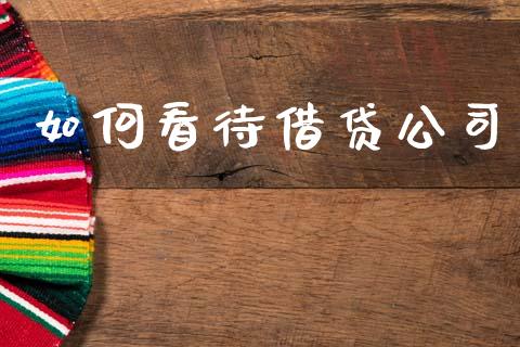如何看待借贷公司_https://wap.lxcailiao.com_融资担保_第1张
