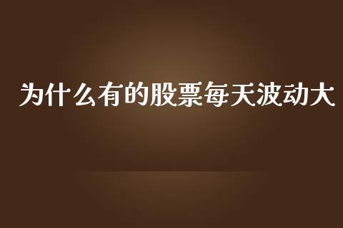 为什么有的股票每天波动大_https://wap.lxcailiao.com_融资担保_第1张