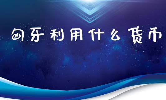 匈牙利用什么货币_https://wap.lxcailiao.com_金融监管_第1张