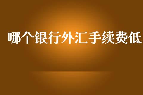 哪个银行外汇手续费低_https://wap.lxcailiao.com_金融监管_第1张