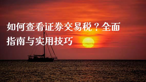如何查看证券交易税？全面指南与实用技巧_https://wap.lxcailiao.com_融资担保_第1张