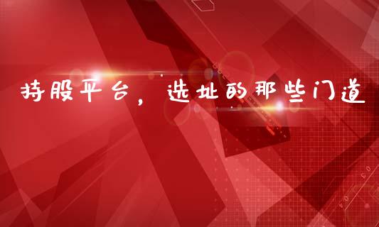 持股平台，选址的那些门道_https://wap.lxcailiao.com_财务管理_第1张
