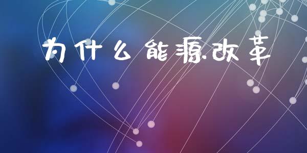 为什么能源改革_https://wap.lxcailiao.com_融资担保_第1张