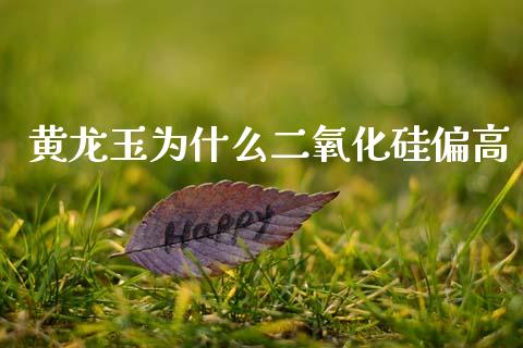 黄龙玉为什么二氧化硅偏高_https://wap.lxcailiao.com_股权投资_第1张