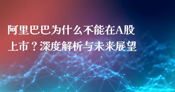 阿里巴巴为什么不能在A股上市？深度解析与未来展望_https://wap.lxcailiao.com_融资担保_第1张
