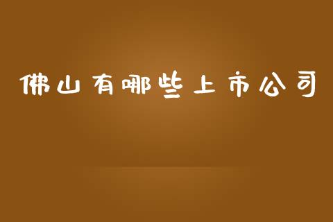 佛山有哪些上市公司_https://wap.lxcailiao.com_融资担保_第1张