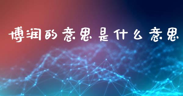 博润的意思是什么意思_https://wap.lxcailiao.com_融资担保_第1张