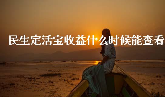 民生定活宝收益什么时候能查看_https://wap.lxcailiao.com_财务管理_第1张