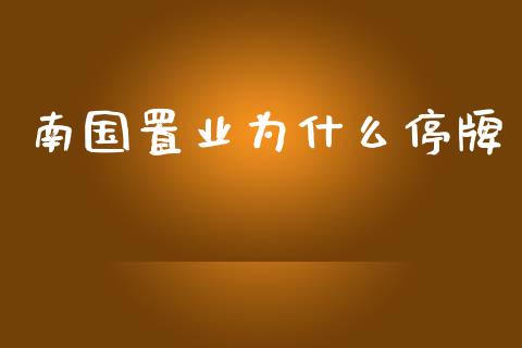 南国置业为什么停牌_https://wap.lxcailiao.com_金融监管_第1张