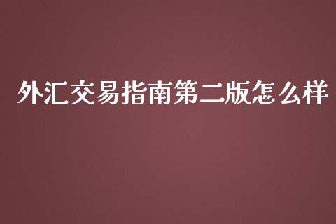 外汇交易指南第二版怎么样_https://wap.lxcailiao.com_融资担保_第1张