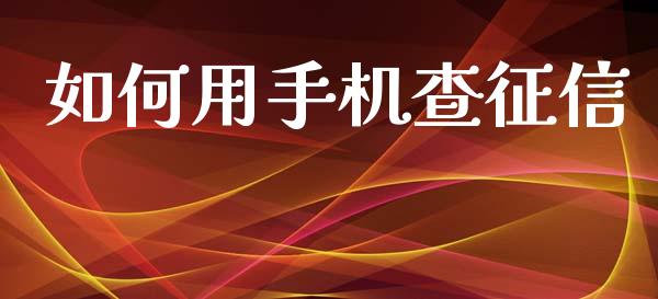 如何用手机查征信_https://wap.lxcailiao.com_财务管理_第1张