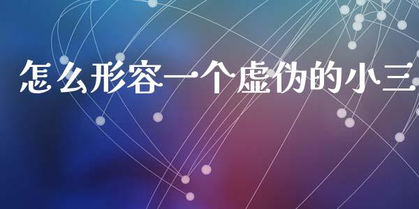 怎么形容一个虚伪的小三_https://wap.lxcailiao.com_财务管理_第1张