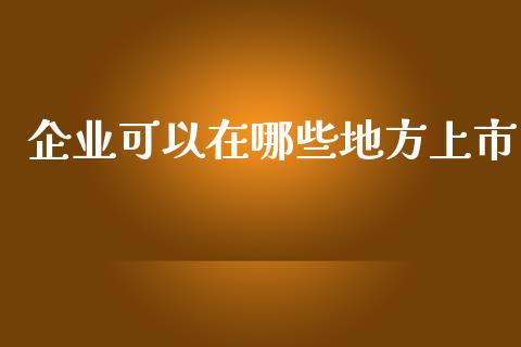 企业可以在哪些地方上市_https://wap.lxcailiao.com_财务管理_第1张