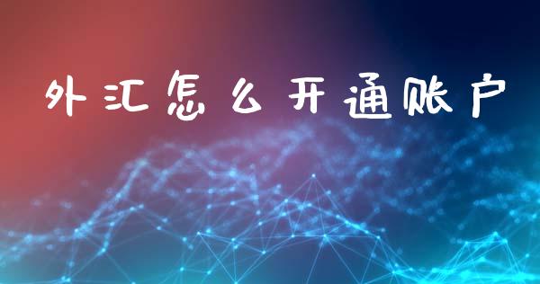 外汇怎么开通账户_https://wap.lxcailiao.com_财务管理_第1张
