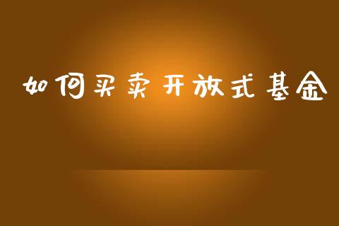 如何买卖开放式基金_https://wap.lxcailiao.com_财务管理_第1张