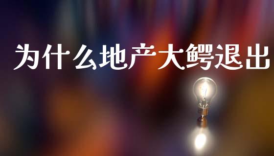 为什么地产大鳄退出_https://wap.lxcailiao.com_融资担保_第1张