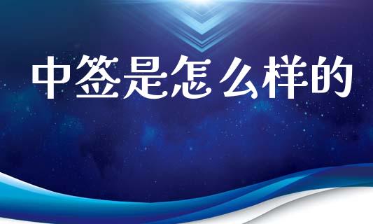 中签是怎么样的_https://wap.lxcailiao.com_股权投资_第1张