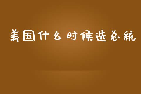 美国什么时候选总统_https://wap.lxcailiao.com_股权投资_第1张
