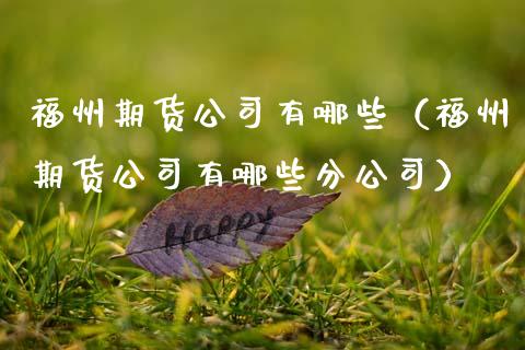 福州期货公司有哪些（福州期货公司有哪些分公司）_https://wap.lxcailiao.com_财务管理_第1张