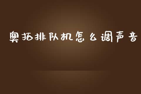 奥拓排队机怎么调声音_https://wap.lxcailiao.com_金融监管_第1张