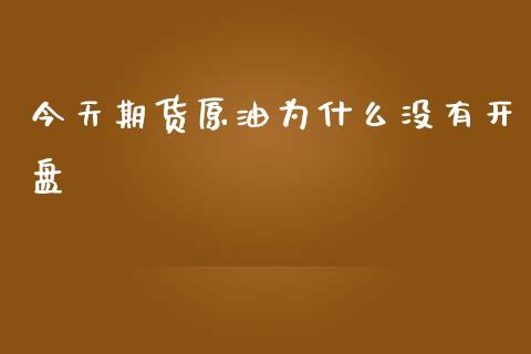 今天期货原油为什么没有开盘_https://wap.lxcailiao.com_融资担保_第1张