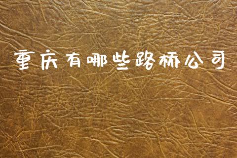 重庆有哪些路桥公司_https://wap.lxcailiao.com_融资担保_第1张