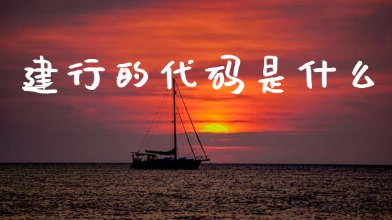 建行的代码是什么_https://wap.lxcailiao.com_融资担保_第1张