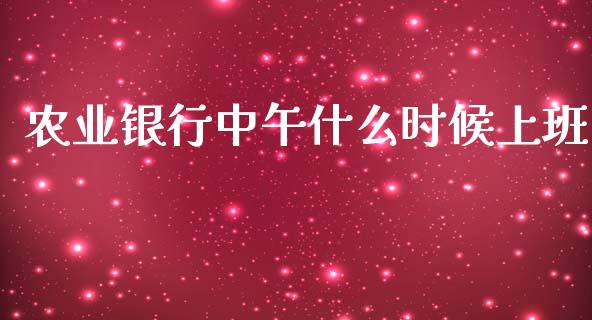 农业银行中午什么时候上班_https://wap.lxcailiao.com_融资担保_第1张